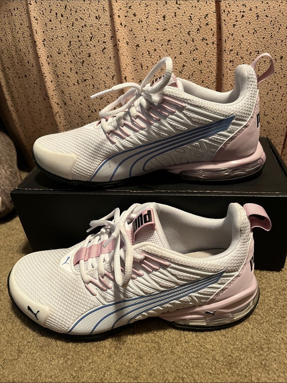 Puma Women's White Pink & Blue Athletic Sneakers